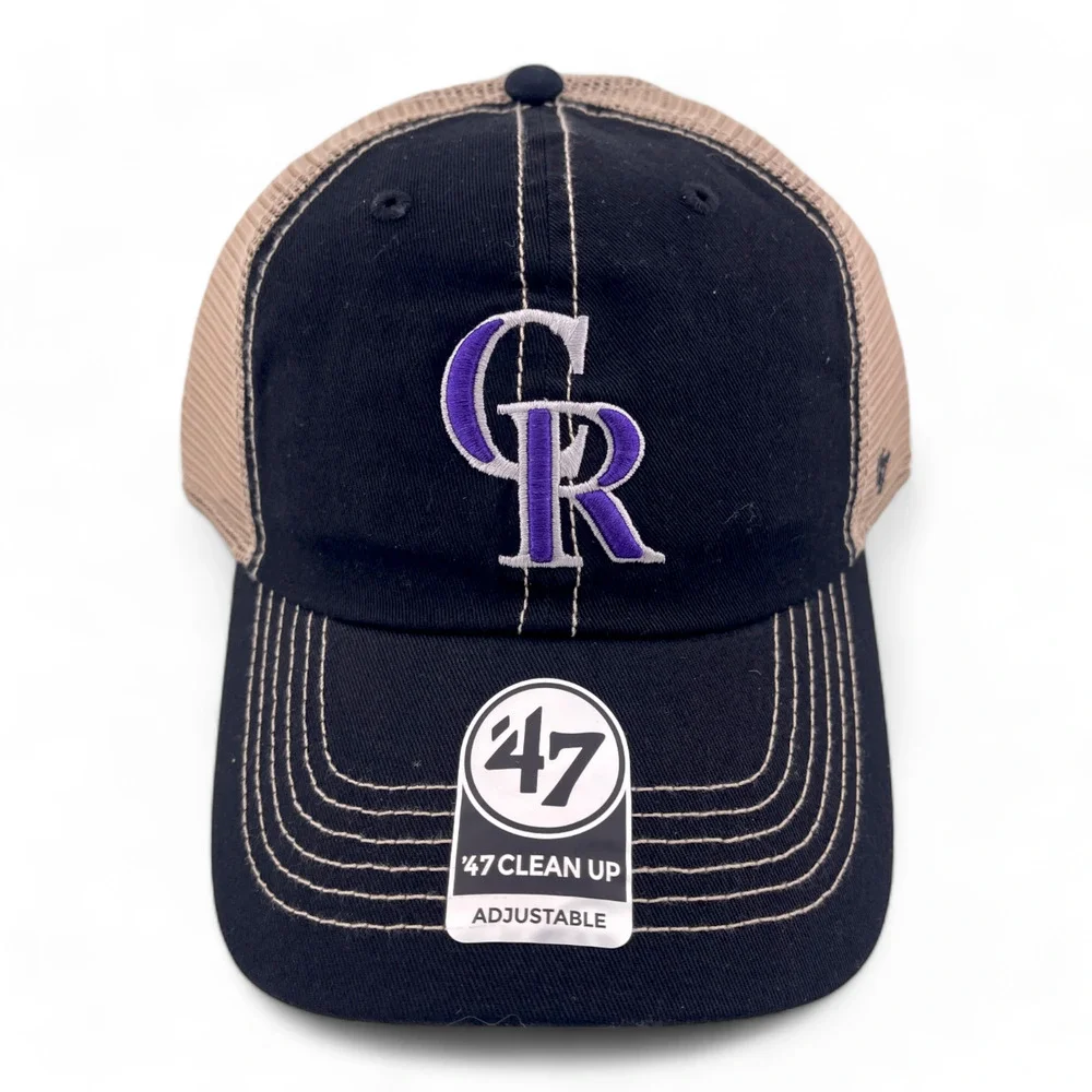 '47 Brand Colorado Rockies MLB Black Trawler Mesh Back Clean Up Adjustable Hat‎